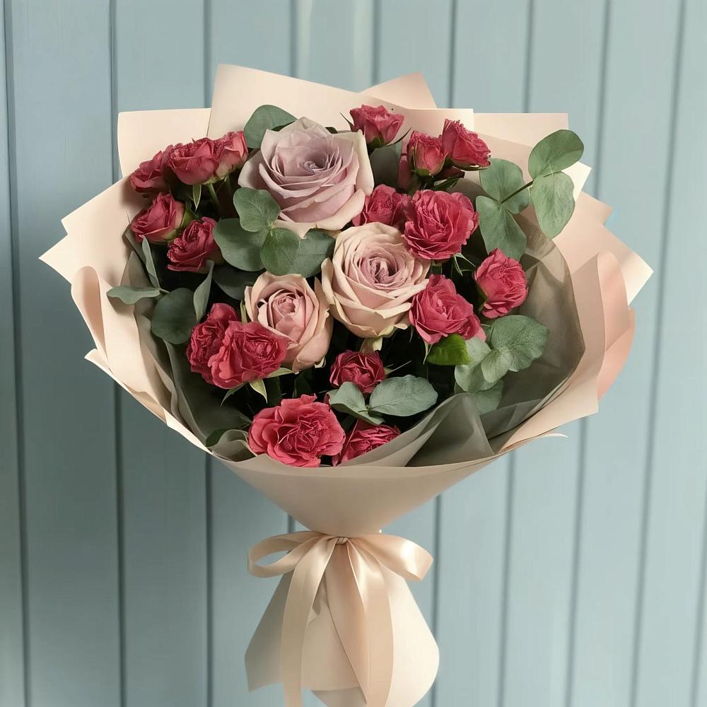 Букет цветов из: Гвоздики и Розы в Балковском