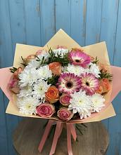 Букет цветов из:  Розы, Герберы и Хризантемы #REPLACE_PRED# Балковском