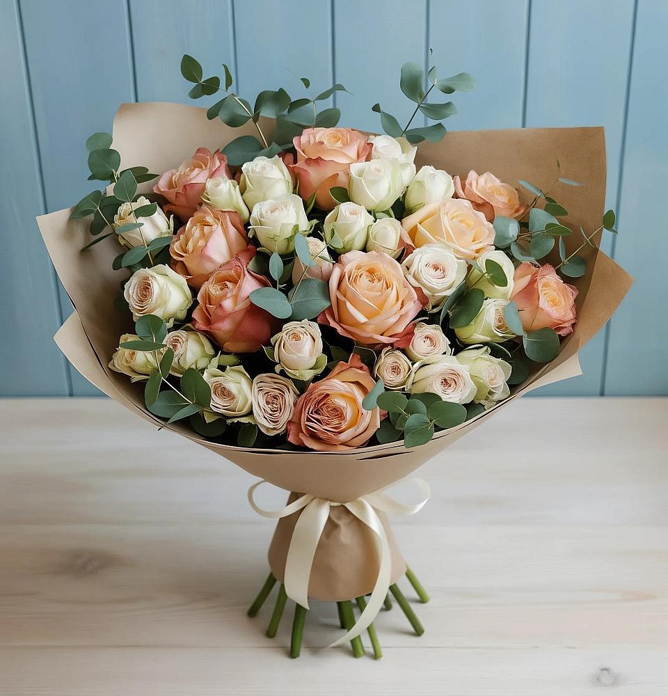 Букет цветов из: Альстромерии и Розы в Балковском