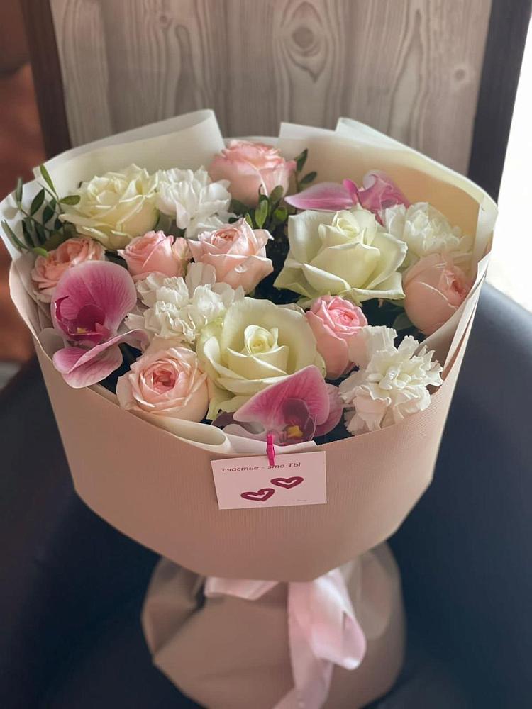 Букет цветов из: Орхидеи, Розы и Гвоздики в Балковском