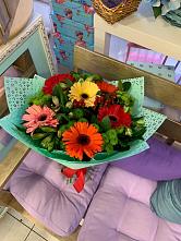 Букет цветов из:  Герберы, Хризантемы и Альстромерии #REPLACE_PRED# Балковском