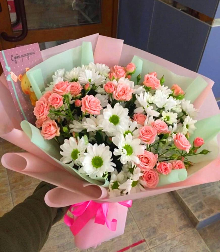 Букет цветов из: Розы и Хризантемы в Балковском