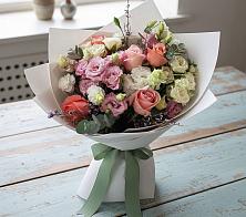 Букет цветов из:  Розы, Лизиантусы и Гвоздики #REPLACE_PRED# Балковском