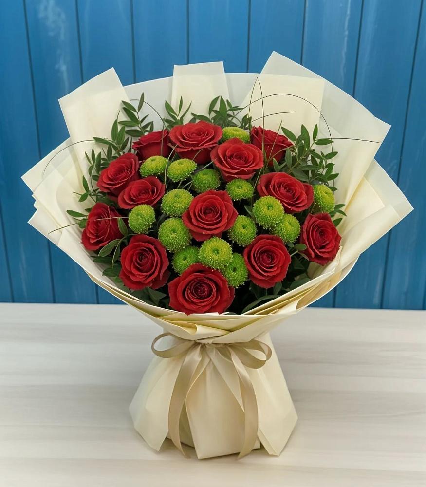 Букет цветов из: Розы и Хризантемы в Балковском