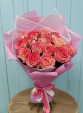 Букет 15 Розовых роз Равель в Балковском