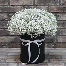 Цветочная композиция из Гипсофила в шляпной коробке в Балковском